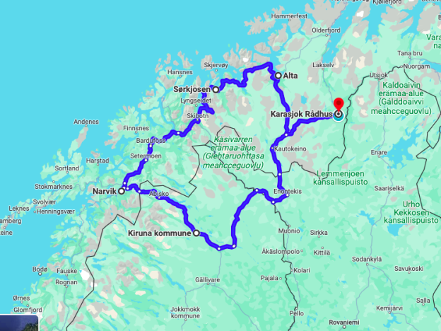 Reiserute Narvik turen