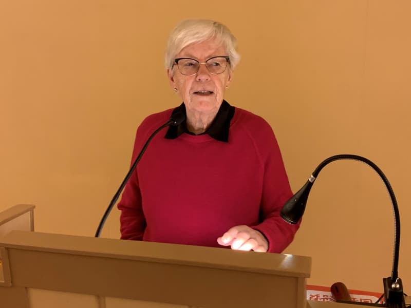Ingrid Wisløff Jæger snakket om Pensjonistforbundets arbeid for de svakeste og rettighetene til de eldre i samfunnet.